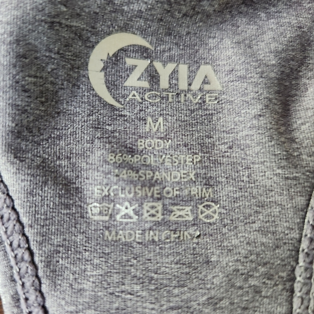 Ziya Active Gray Unlined T-Back Sports Bra - Picture 3 of 3